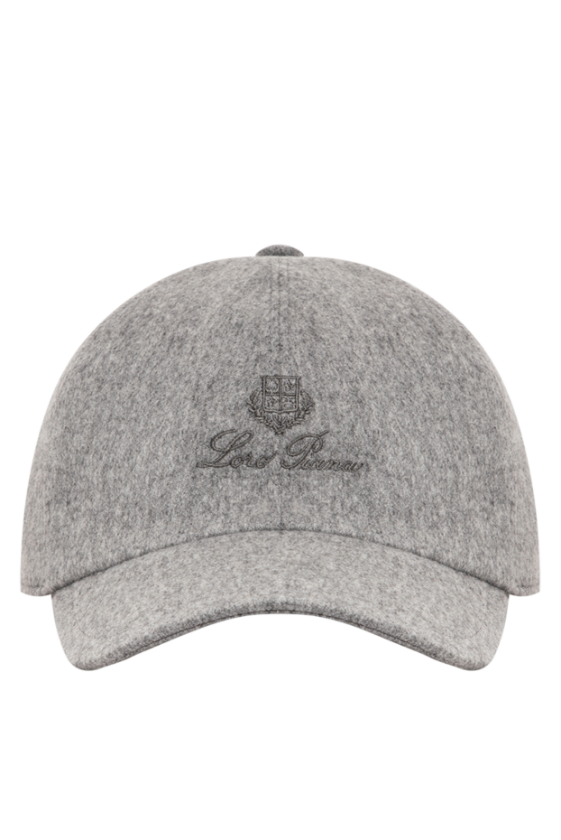 Loro Piana men's gray cashmere baseball cap with embroidered heraldic logo 197521 - photo 1