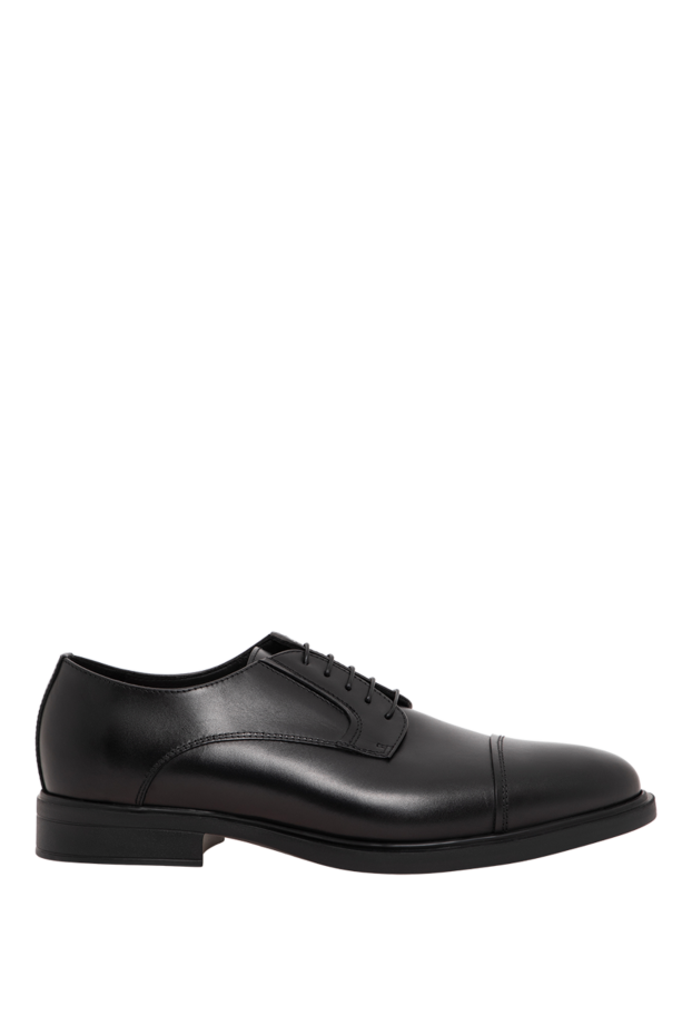 Doucal`s men's black smooth leather derby shoes with a cut-off toe 197553 - photo 1