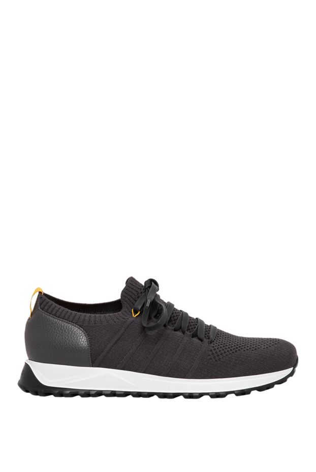 Doucal`s lightweight knit sneakers with a contrasting sole and leather trim 197568 - photo 1