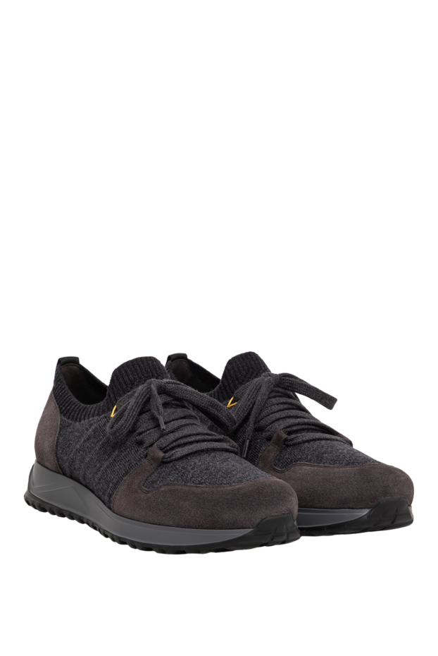 Doucal`s men's knit sneakers with suede details and a flexible sole 197569 - photo 3