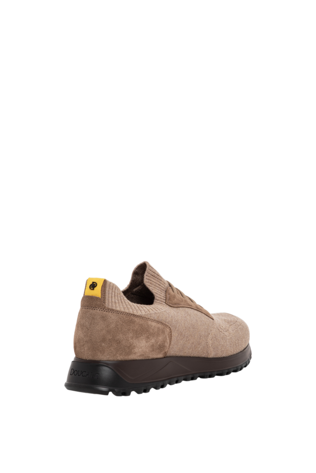 Doucal`s men's beige knit sneakers with nubuck inserts 197575 - photo 3