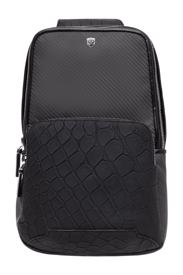 Tardini men's alligator and carbon fiber sling bag 197634 - photo 1