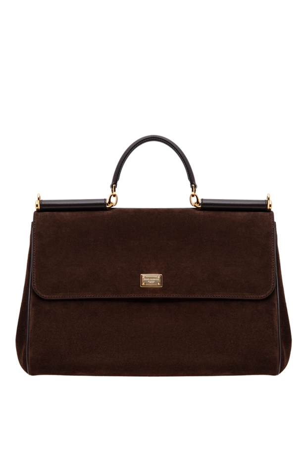 Dolce & Gabbana my sicily bag in premium suede with brown leather trim 197643 - photo 1