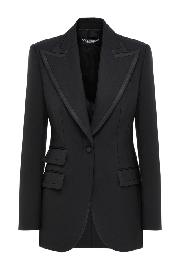 Dolce & Gabbana black fitted jacket with satin lapels and double pockets 197646 - photo 1