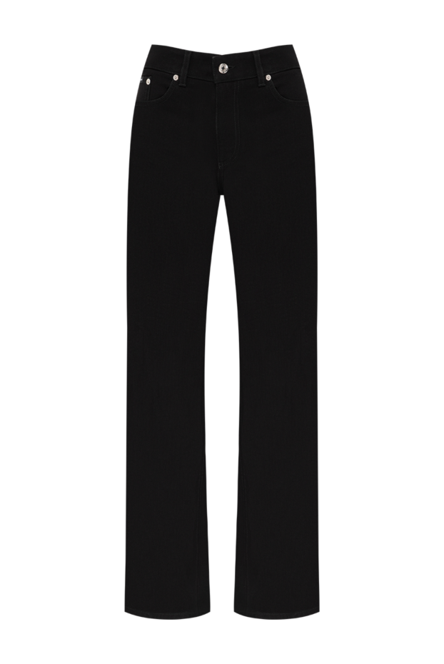 Dolce & Gabbana women's black straight-leg jeans with contrast silver plate 197649 - photo 1