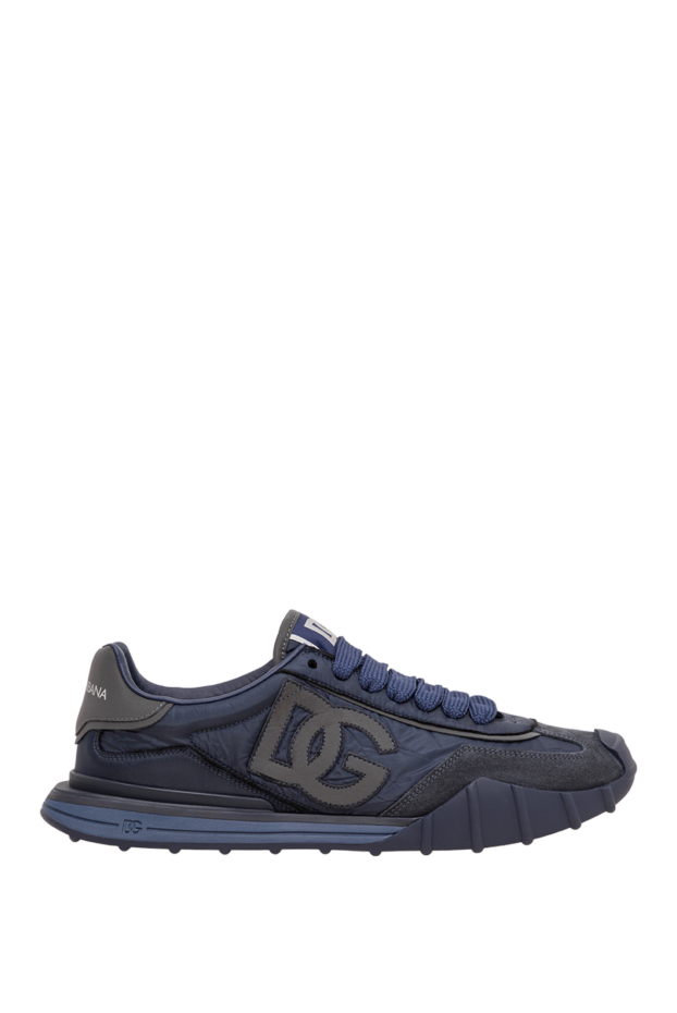 Dolce & Gabbana dg athletic men's blue sneakers made of nylon and textured suede 197658 - photo 1