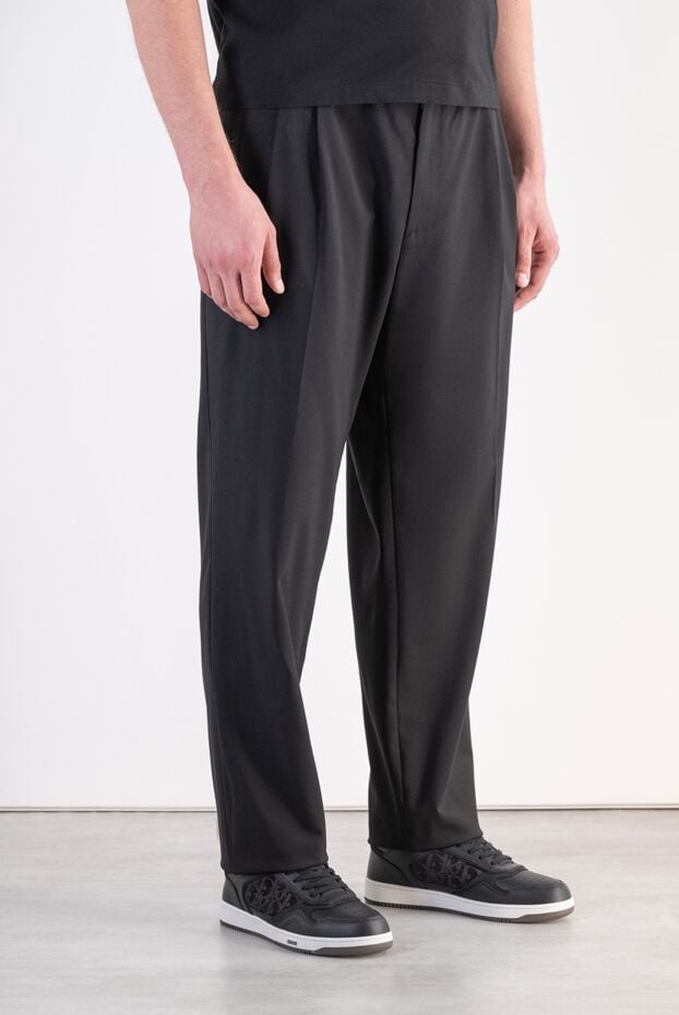 Dolce & Gabbana black trousers made of fine wool with an elastic waistband and drawstring 197661 - photo 3