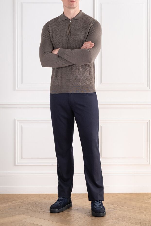 Scissor Scriptor navy blue five-pocket wool and cashmere trousers 197676 - photo 2