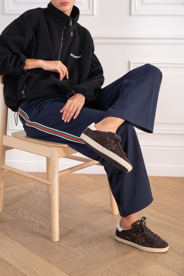 Premiata stevend 7897 dark brown suede sneakers with iconic prints on the sole 197725 - photo 2