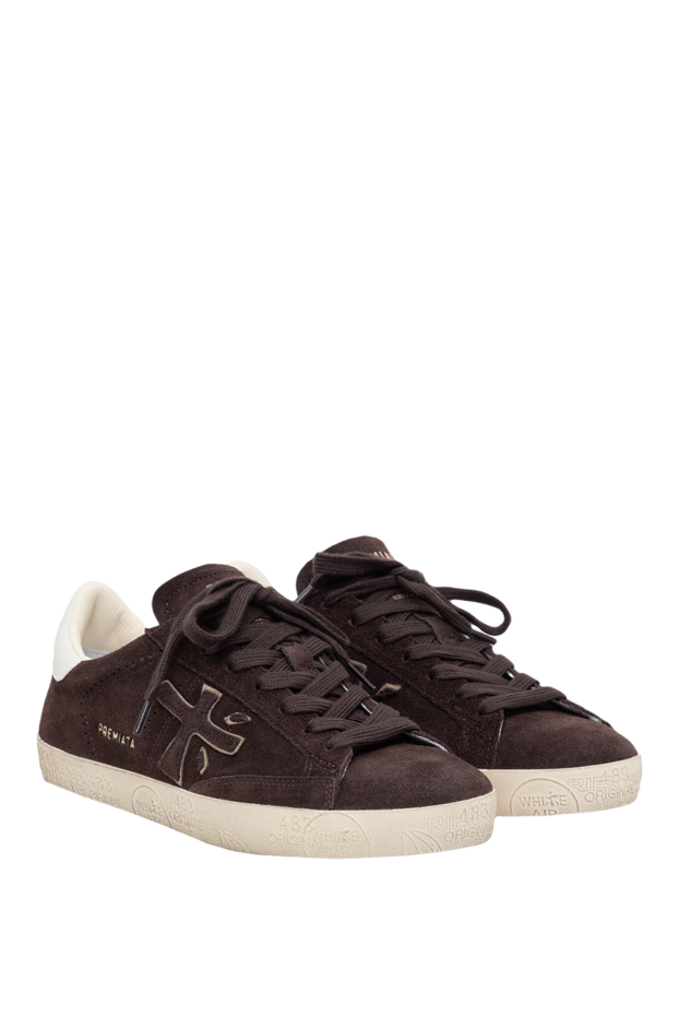 Premiata stevend 7897 dark brown suede sneakers with iconic prints on the sole 197725 - photo 3