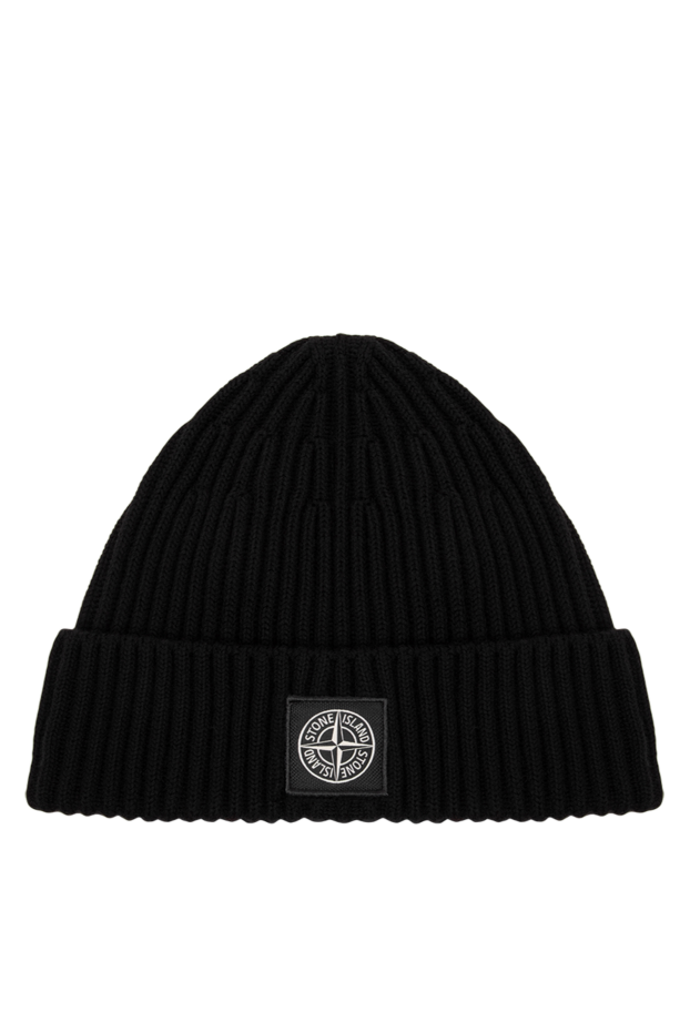 Stone Island knitted beanie hat made of natural wool with an authentic compass patch 197752 - photo 1