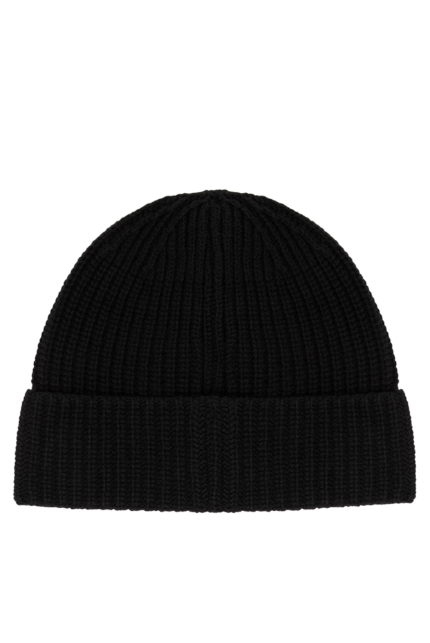 Stone Island black ribbed knit hat with compass logo patch 197754 - photo 3