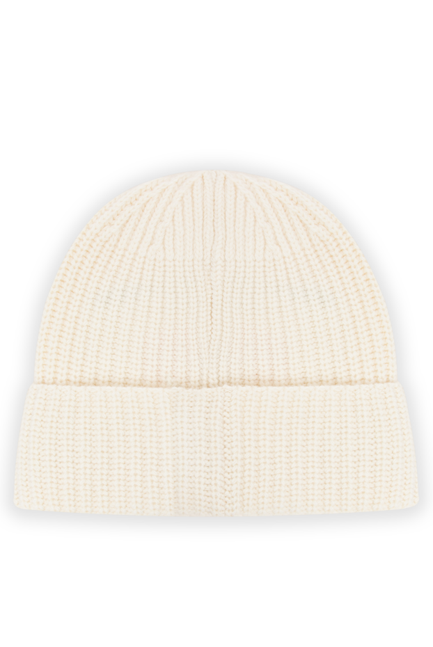 Stone Island knitted wool beanie hat in milky shade with an authentic compass patch 197755 - photo 3