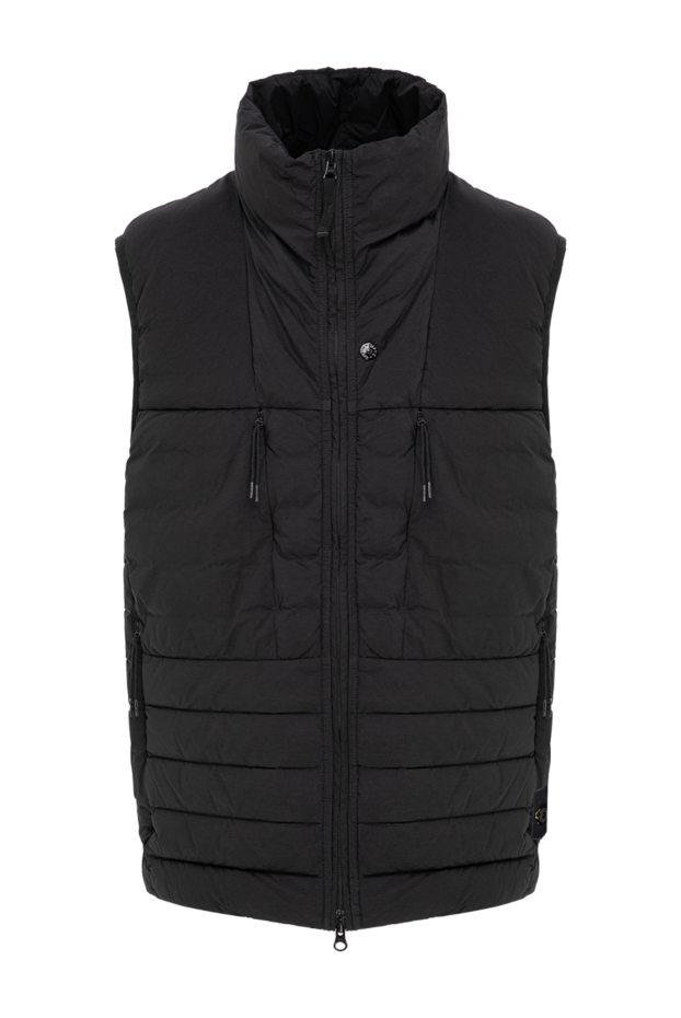 Stone Island men's black down vest with a combination quilting and a stand-up collar 197759 - photo 1