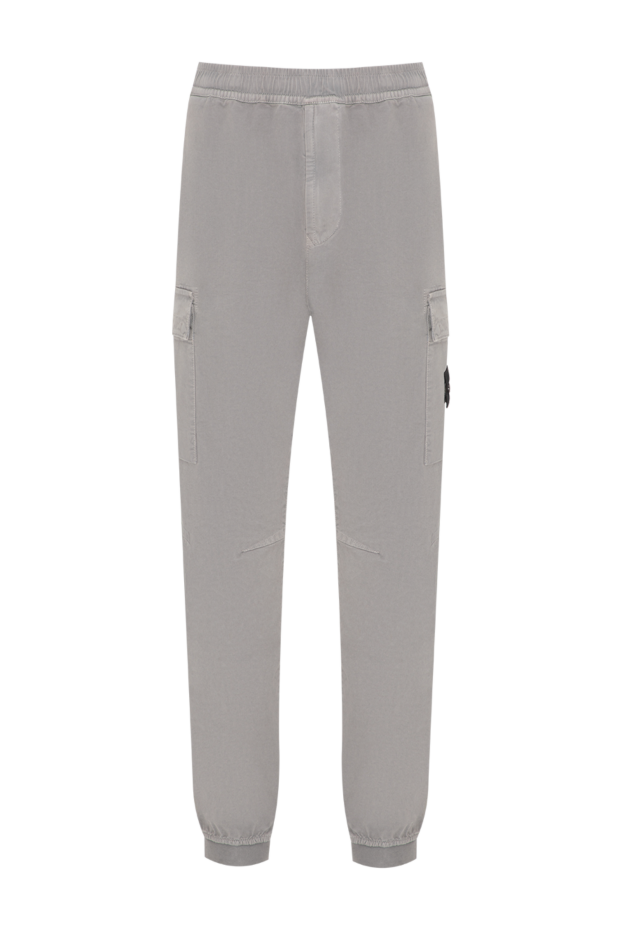 Stone Island men's grey tapered cargo pants made of heavy cotton twill 197764 - photo 1
