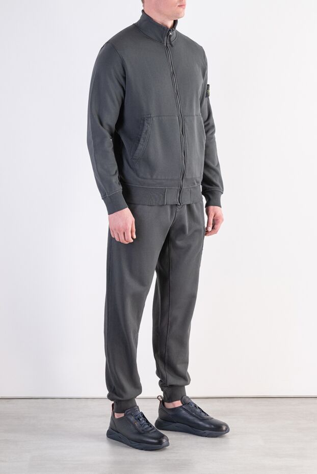 Stone Island gray cotton suit with a zip and a high collar 197785 - photo 3