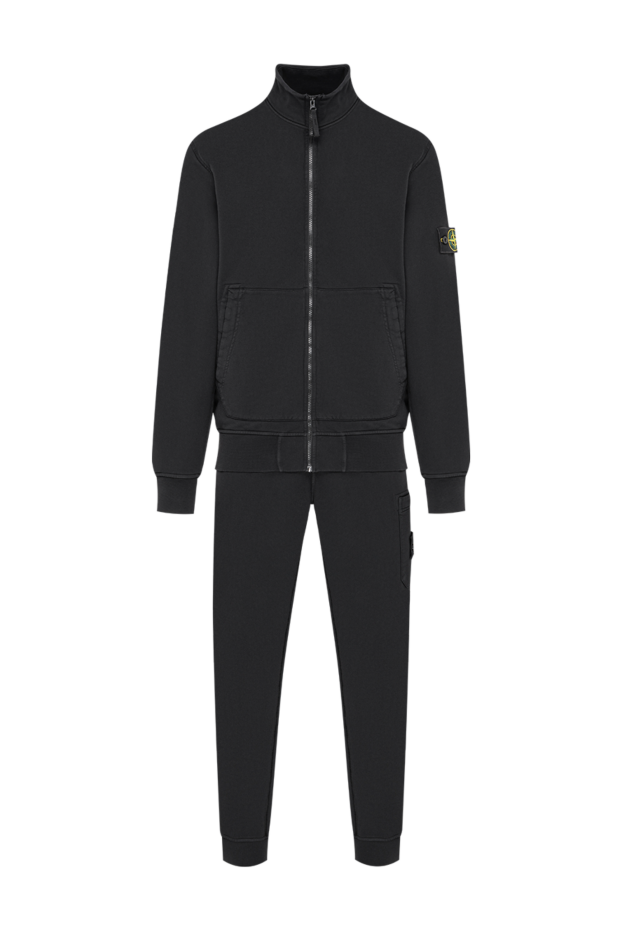 Stone Island black cotton suit with a zip and a stand-up collar 197786 - photo 1