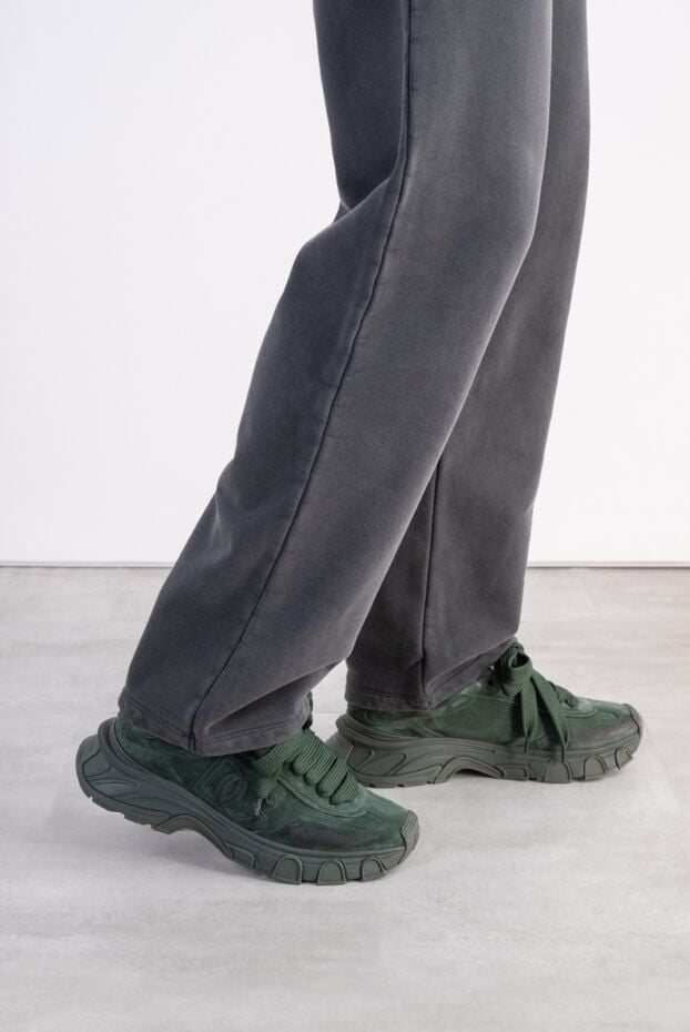 Dolce & Gabbana men's country road dark green suede sneakers 197816 - photo 2
