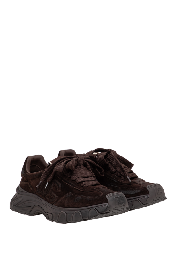 Dolce & Gabbana men's brown suede country road monogram sneakers 197818 - photo 2