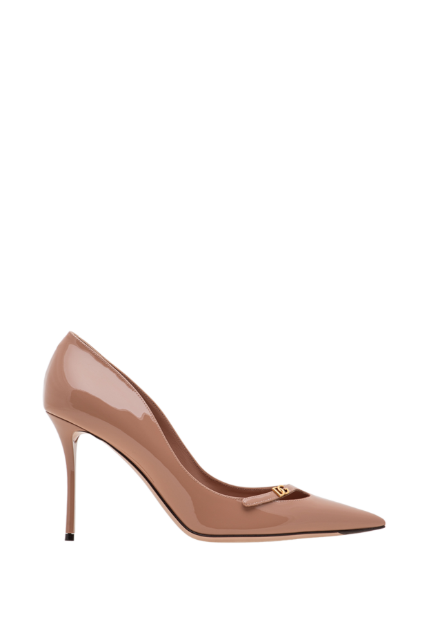 Dolce & Gabbana new cardinale beige patent leather pumps with a scalloped cutout 197824 - photo 1