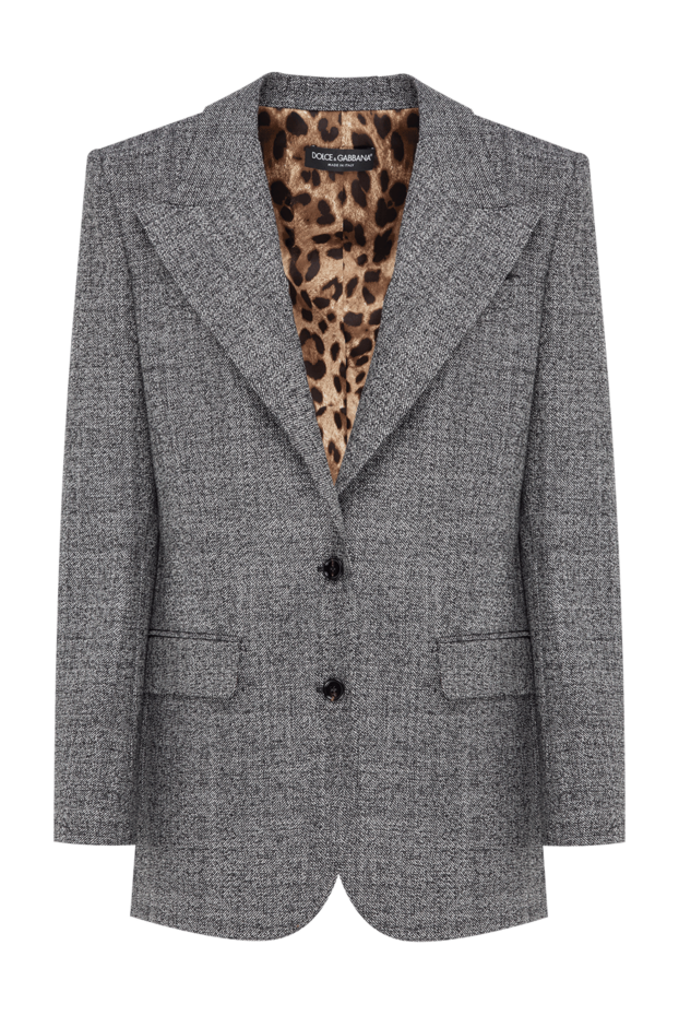 Dolce & Gabbana jacket made of melange natural wool with leopard lining 197826 - photo 1
