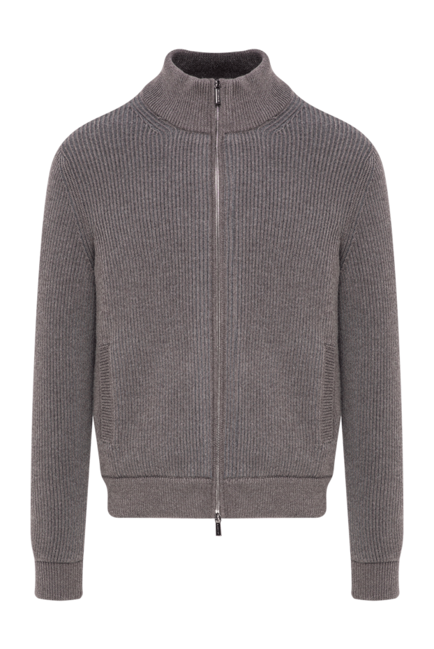 Moorer men's arena knit bomber jacket in taupe 197844 - photo 1