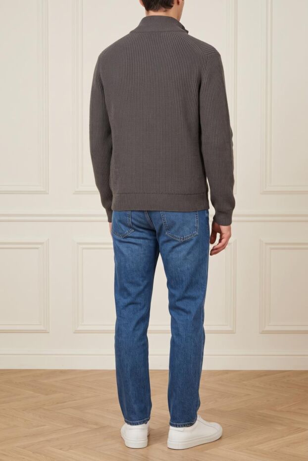 Moorer men's arena knit bomber jacket in taupe 197844 - photo 2