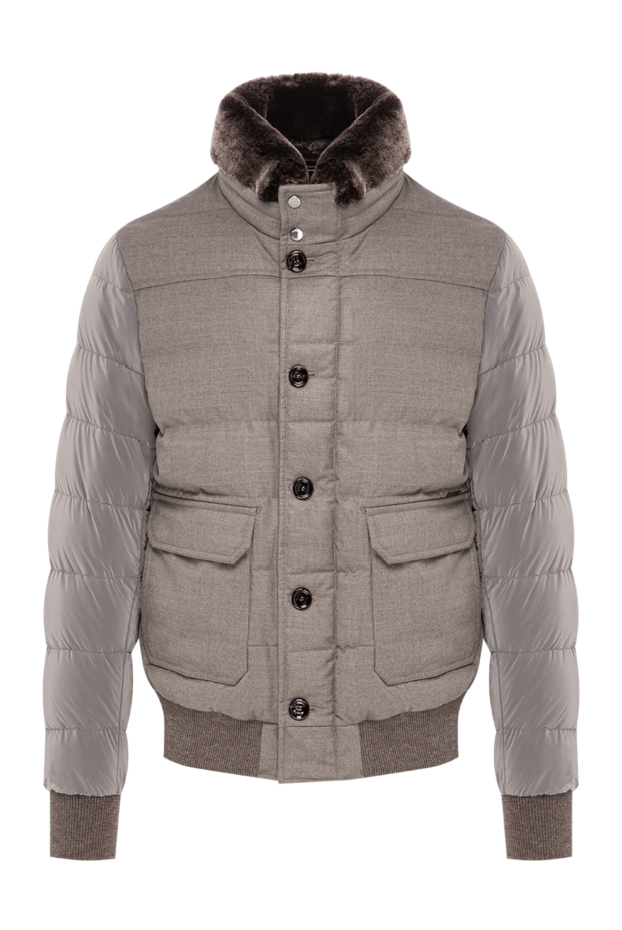 Moorer men's down-filled bomber jacket in a sophisticated grey-beige shade 197847 - photo 1