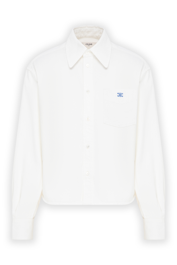 Celine triomphe cropped women's shirt in cotton poplin 197864 - photo 1