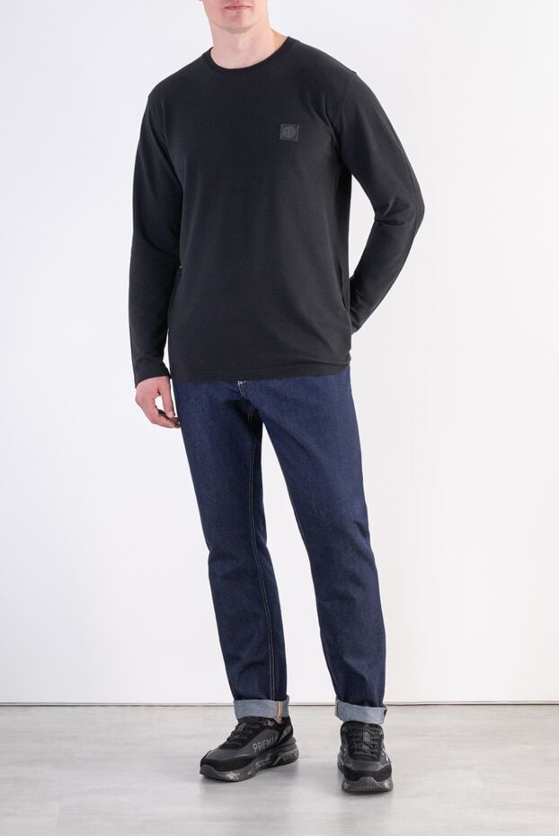Stone Island men's dark gray sweatshirt made of natural cotton with a patch 197878 - photo 2