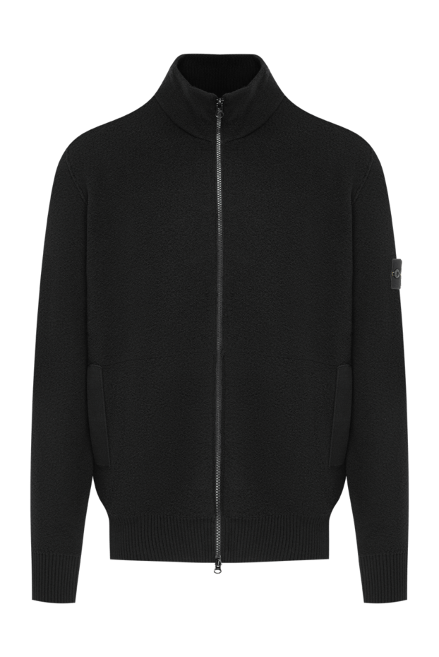 Stone Island men's knitted cardigan with a zipper in black 197882 - photo 1