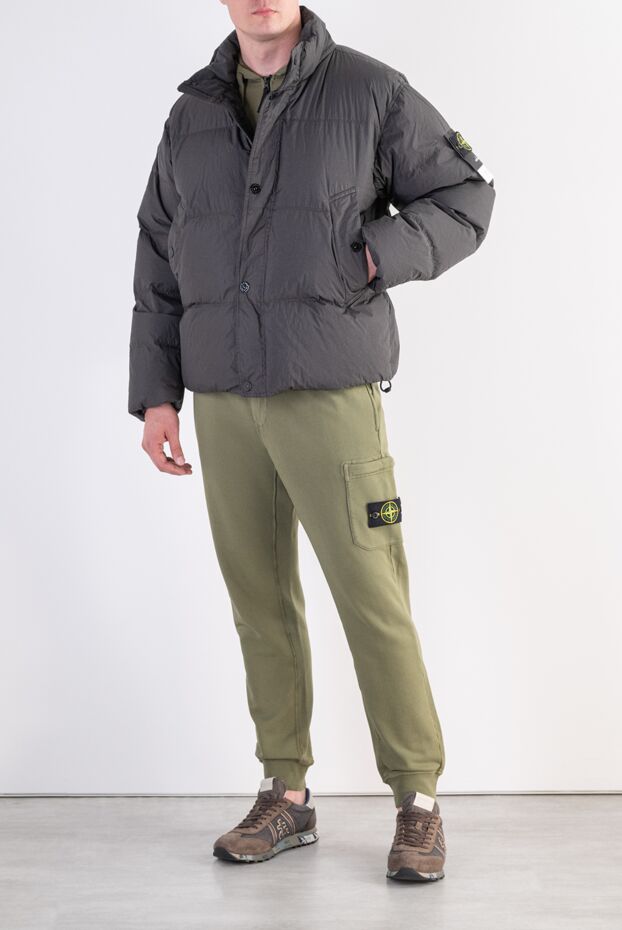 Stone Island men's quilted down jacket in the signature lead grey shade 197890 - photo 2