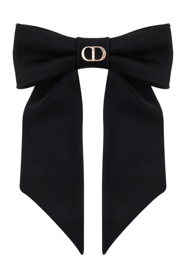 Dior black twist bow hair clip with gold cd logo 197899 - photo 1
