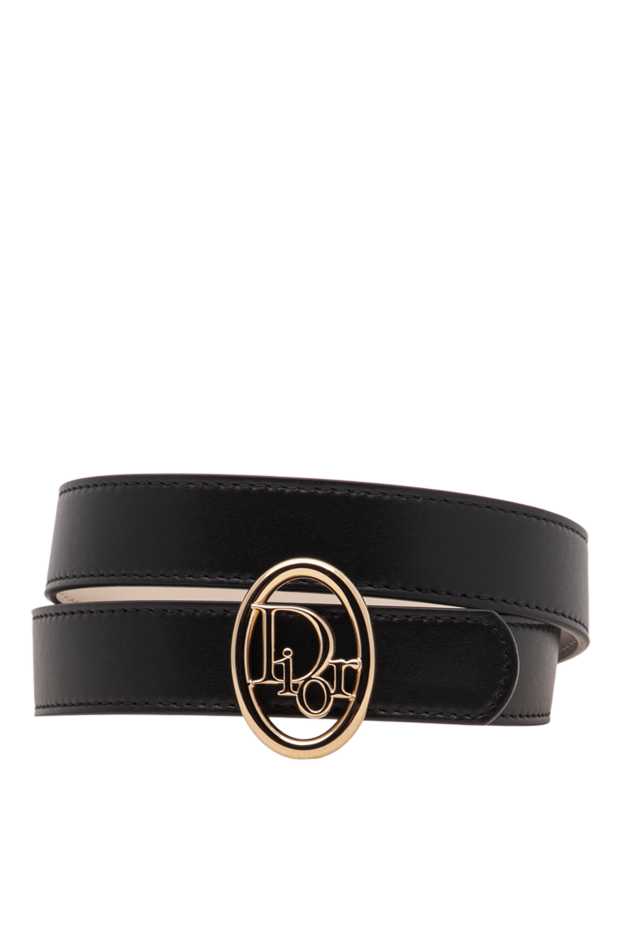 Dior reversible oblique leather belt with gold-tone oval buckle 197900 - photo 1
