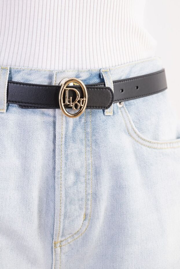 Dior reversible oblique leather belt with gold-tone oval buckle 197900 - photo 2