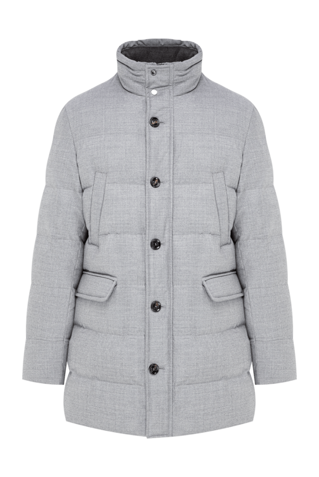 Moorer men's classic down parka by barbieri in an elegant light grey melange shade 197956 - photo 1