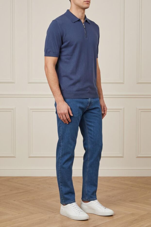 Svevo blue silk polo for men (markdown) 198059 - photo 3