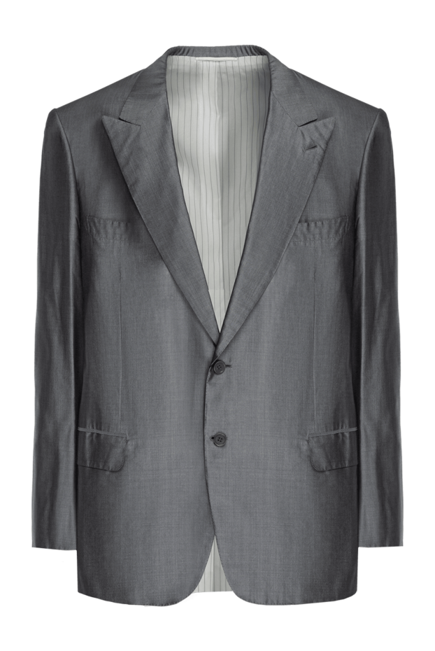 Brioni мужские пиджак из шерсти серый мужской купить с ценами и фото 823213 - фото 1