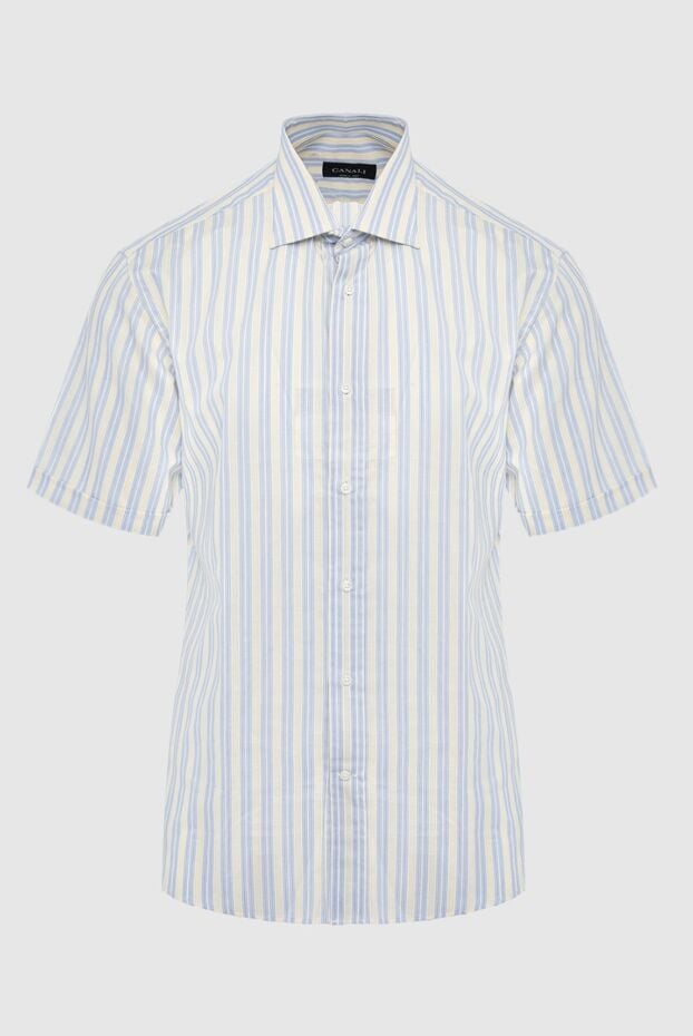 Canali men's casual shirt cotton linen in light check 936605 - photo 1