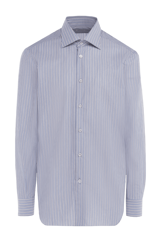 Kiton мужские сорочка мужская из хлопка синяя купить с ценами и фото 958243 - фото 1