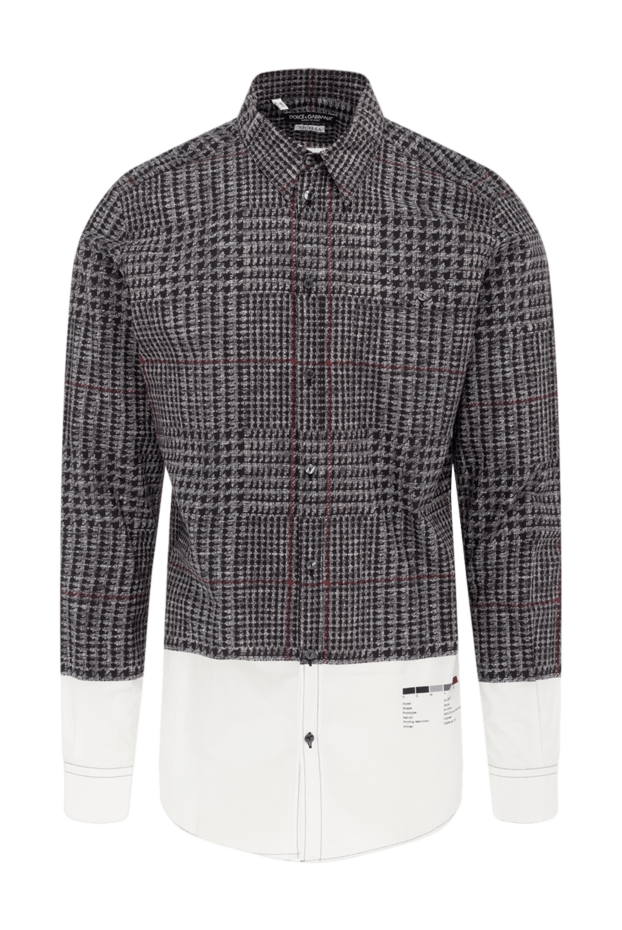 Dolce & Gabbana black and grey houndstooth shirt with white bottom in plain cotton 981752 - photo 1