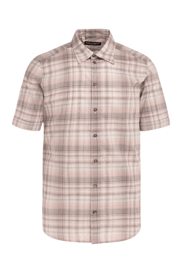 Dolce & Gabbana cotton shirt with short sleeves in pink and gray check 986139 - photo 1