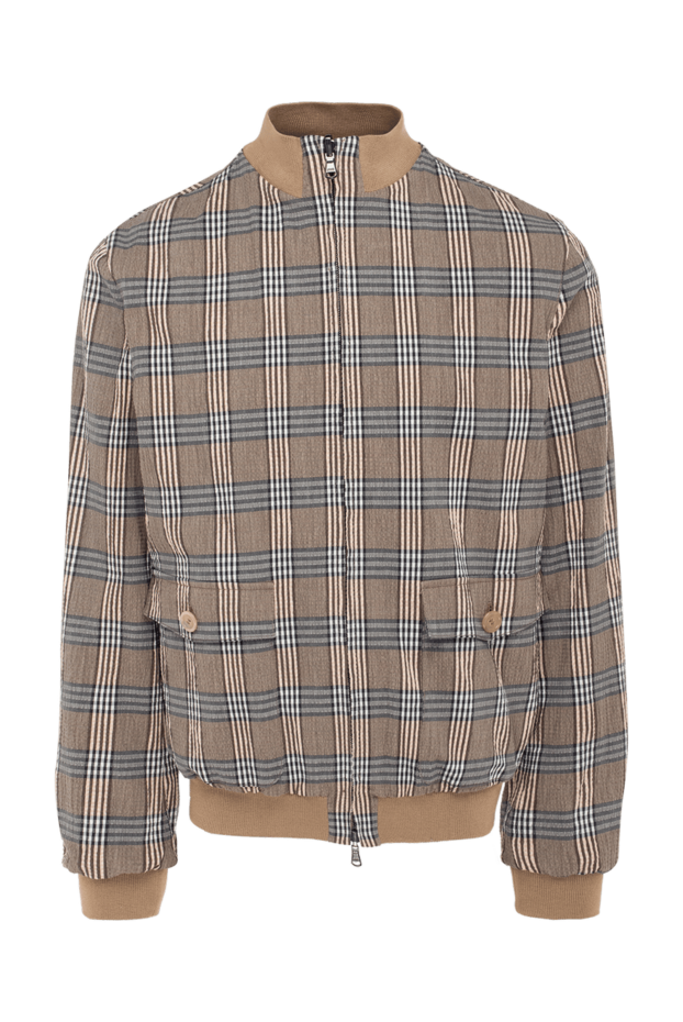 Wonderland beige jacket made of soft checked fabric with a zip fastening 986628 - photo 1