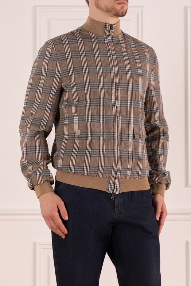 Wonderland beige jacket made of soft checked fabric with a zip fastening 986628 - photo 3