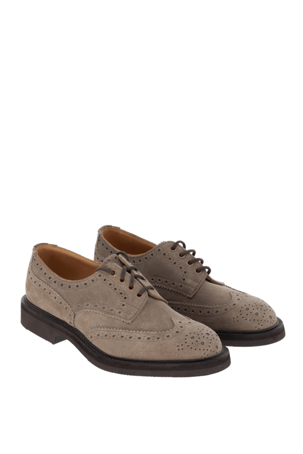 Tricker`s beige suede men's brogues for every day 991094 - photo 2