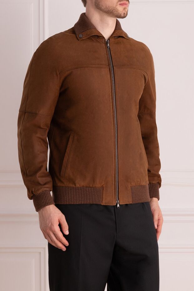 Wonderland genuine leather jacket for men brown with zipper 991161 - photo 3