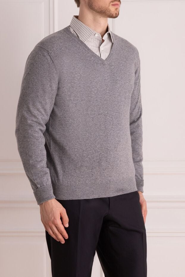 Drumohr gray men's wool, acrylic and alpaca sweater 993075 - photo 3