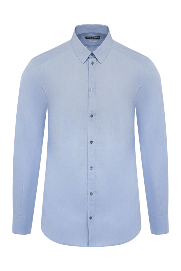 Dolce & Gabbana blue cotton shirt with classic collar 994806 - photo 1