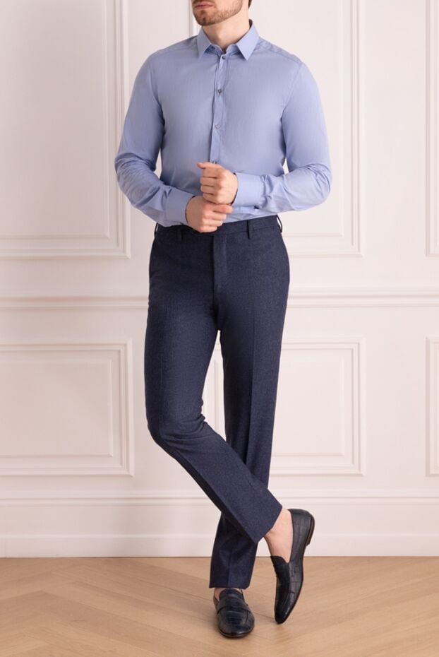 Dolce & Gabbana blue cotton shirt with classic collar 994806 - photo 2