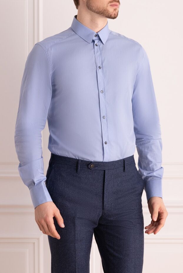 Dolce & Gabbana blue cotton shirt with classic collar 994806 - photo 3